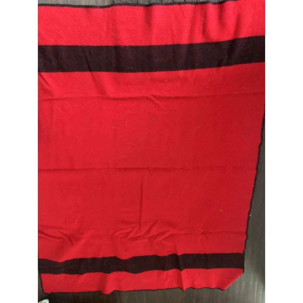 Red And Black Stripe Wool Blanket 50